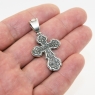 двусторонний православный серебряный крест 8036 распятие христово