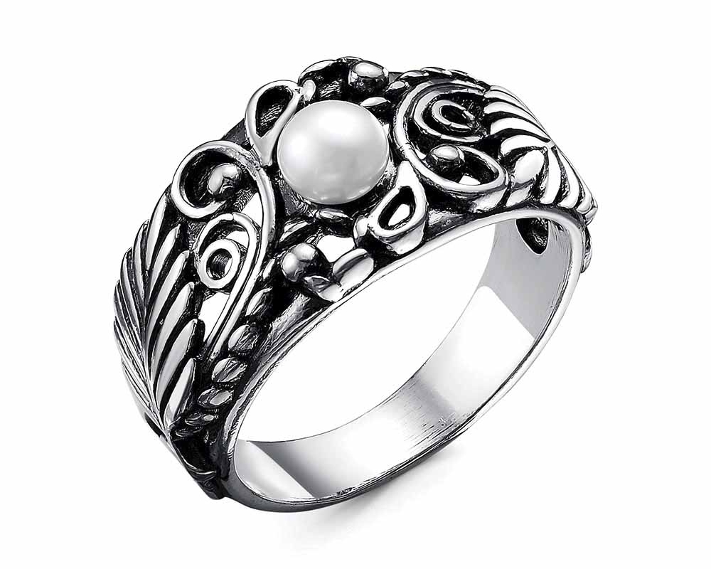 Кольцо из серебра с жемчугом 23312790