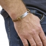 Кожаный браслет с пластиной из серебра брпл