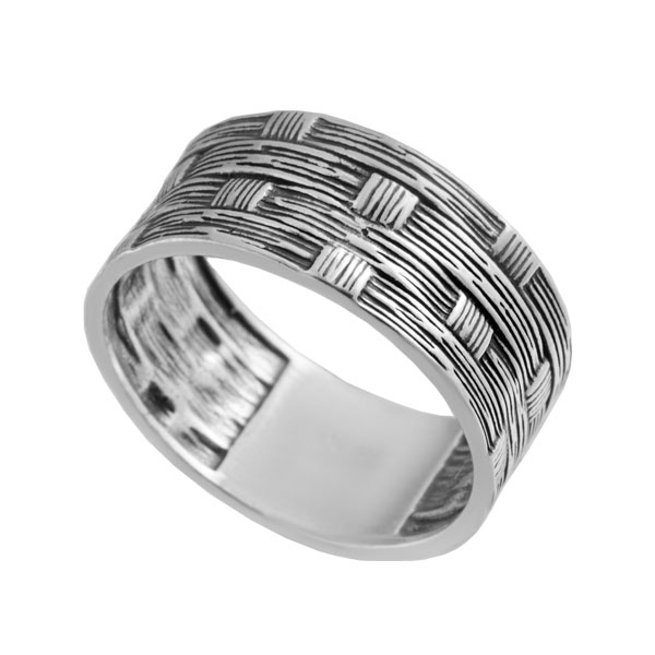 Кольцо серебряное Плетень 71861