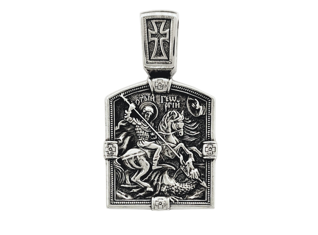 Купить у производителя серебряную икону Святой Георгий Победоносец 8976
