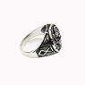 Мужское кольцо оберег Волк на Коловрате к-695-21.5 из серебра